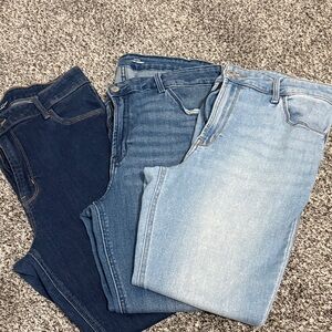 Old Navy Super Skinny Jeans Light Blue, Medium Blue, Dark Blue